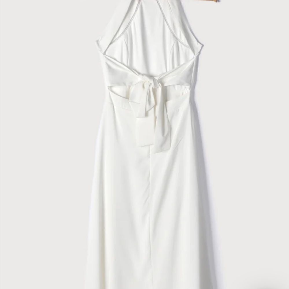 Lulu's White Halter Midi Dress - Picture 4 of 16